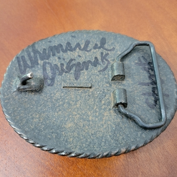 Whimsical Originals Rhinestone and Turquoise Belt Buckle Artisan Made - Picture 4 of 7